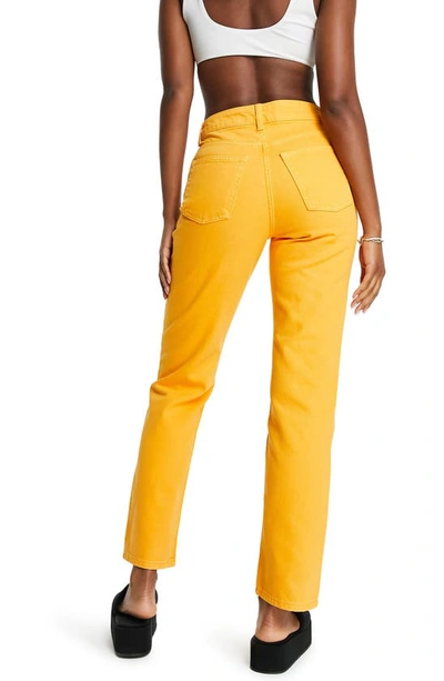 Shop Topshop High Waist Dad Jeans In Orange