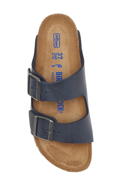 Shop Birkenstock Arizona Soft Footbed Sandal In Blue Oiled