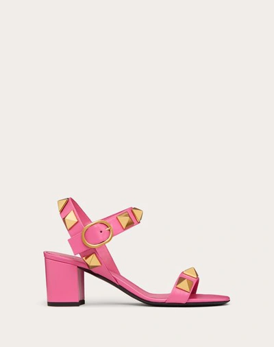 Shop Valentino Garavani Roman Stud Calfskin Sandal 60 Mm Woman Pink 39