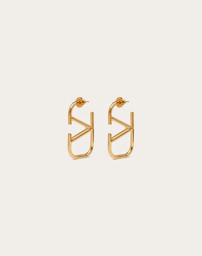 Shop Valentino Garavani Vlogo Signature Metal Earrings Woman Gold Uni