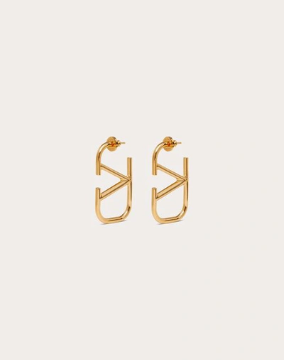 Valentino Garavani Vlogo Signature Metal Earrings Woman Gold Uni In Gold