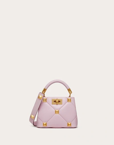 VALENTINO GARAVANI Nappa Small Roman Stud The Handle Bag Pink PP 1203762