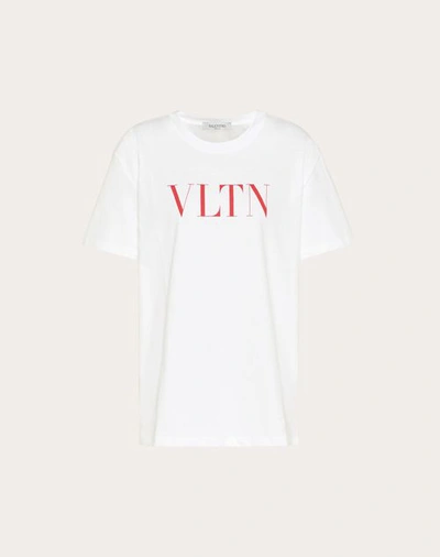 Shop Valentino Vltn Print T-shirt Woman White/red L