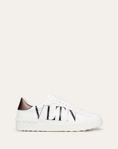 Shop Valentino Garavani Open Sneaker With Vltn Logo In White/ Black