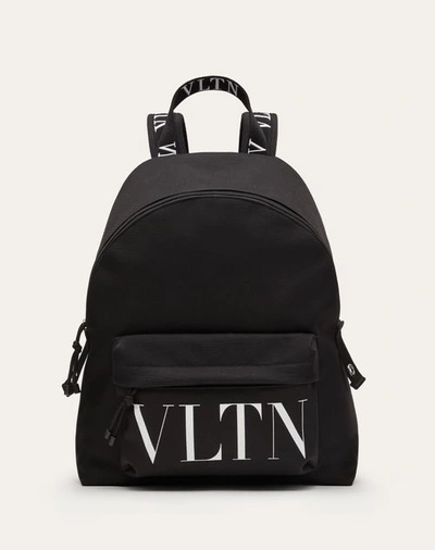 Shop Valentino Garavani Vltn Nylon Backpack In Black/white