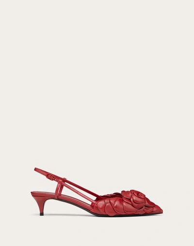 Shop Valentino Garavani  Garavani Atelier Shoes 03 Rose Edition Slingback Pump 40 Mm Woman Rosso In Rosso