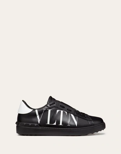 Shop Valentino Garavani Open Sneaker With Vltn Print In Black/white