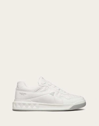 Valentino Leather Sneakers With Iconic Stud In White/white