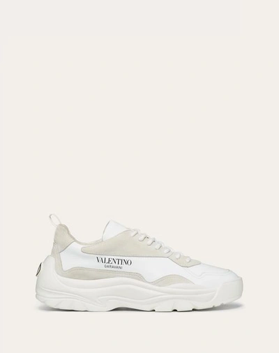 Shop Valentino Garavani Gumboy Calfskin Sneaker In White