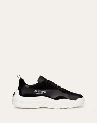 Shop Valentino Garavani Gumboy Calfskin Sneaker In Black