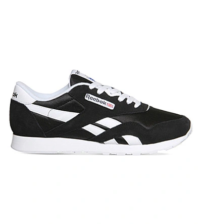 Reebok Classic Suede And Nylon Trainers In Black White