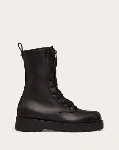 Shop Valentino Garavani Calfskin Xcombat Boots 40mm Woman Black 39.5