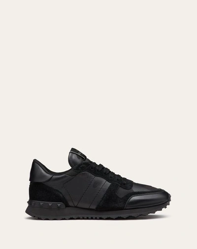 Shop Valentino Garavani Camouflage Noir Rockrunner Sneaker In Black/black