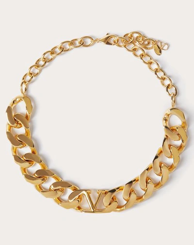 Shop Valentino Garavani Vlogo Metal Chain Choker In Gold