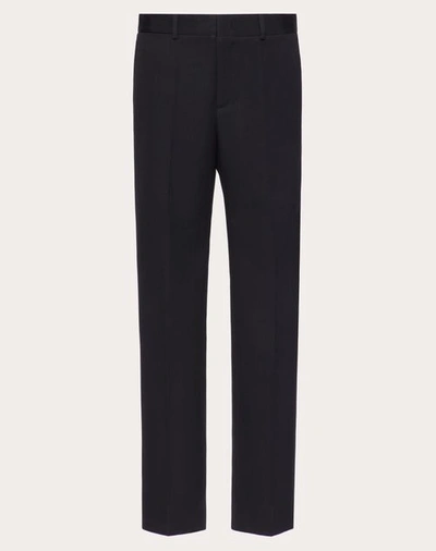 Shop Valentino Wool Pants In Navy