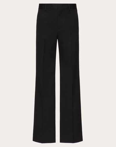 Shop Valentino Wool Trousers In Black