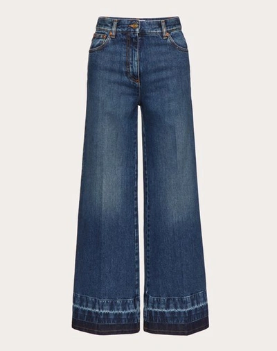 Shop Valentino Blue Washed Denim Jeans Woman Denim 25