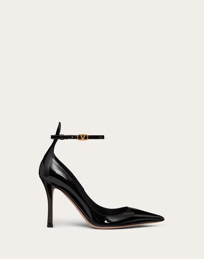 Shop Valentino Garavani Garavani Tan-go Patent Leather Pump 100mm Woman Black 41.5