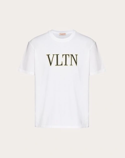 Valentino Vltn Logo-embroidered T-shirt In White | ModeSens