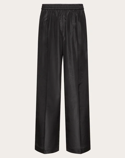 Shop Valentino Washed Taffeta Trousers In Black