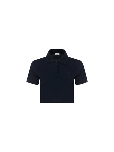 Shop Saint Laurent Polo Shirt In Blu