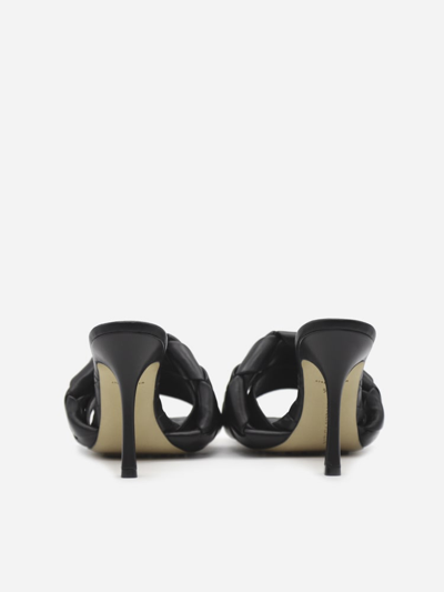Shop Bottega Veneta Lido Sandals In Leather With Woven Pattern In Black