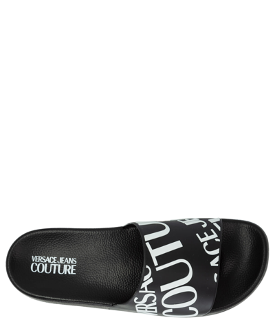 Shop Versace Jeans Couture Slides In Black