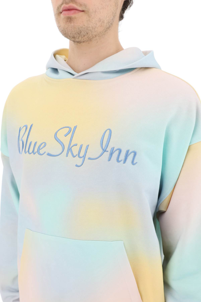 Shop Blue Sky Inn Tie-dye Logo Hoodie In Yellow,light Blue,pink,purple