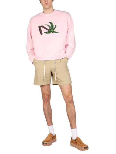 Shop Palm Angels Men's Pink Other Materials Sweatshirt