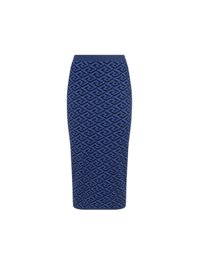 Shop Versace Women's Blue Other Materials Skirt
