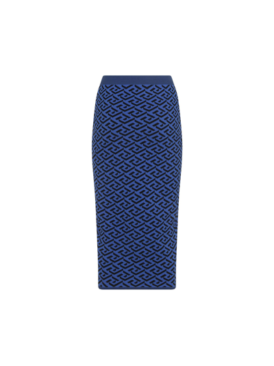 Shop Versace Women's Blue Other Materials Skirt