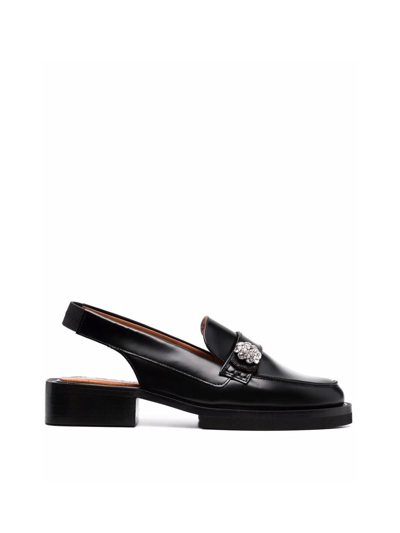 Shop Ganni Women's Black Other Materials Sandals