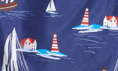 Shop Bugatchi Lighthouse Sail Swim Trunks In Navy