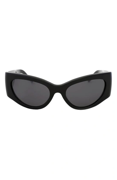 Shop Grey Ant Bank 56mm Wraparound Sunglasses In Black/ Grey