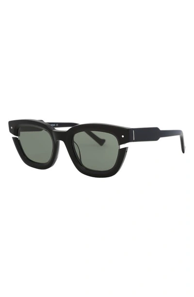 Shop Grey Ant Bowtie Cutout 50mm Square Sunglasses In Black/ Green