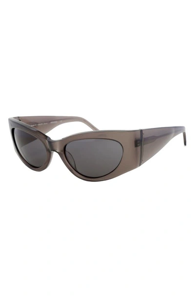 Shop Grey Ant Bank 56mm Wraparound Sunglasses In Grey/ Grey