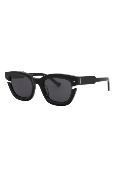 Shop Grey Ant Bowtie Cutout 50mm Square Sunglasses In Black/ Grey