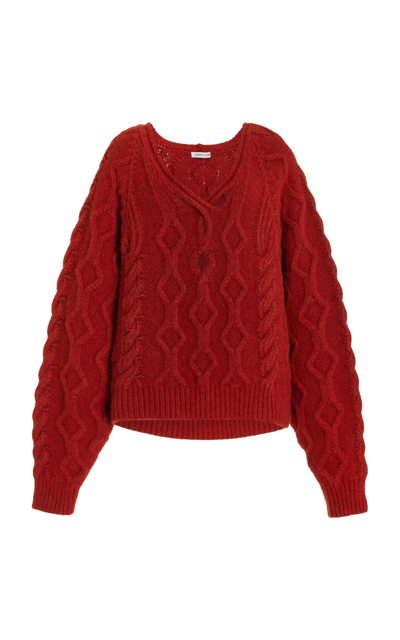 Shop Aisling Camps Women's Iceberg Cable-knit Sweater In Red