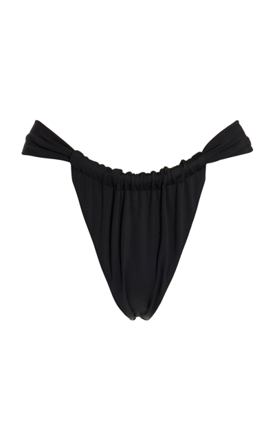 Shop Aexae Women's Ruched Bikini Bottoms In Black