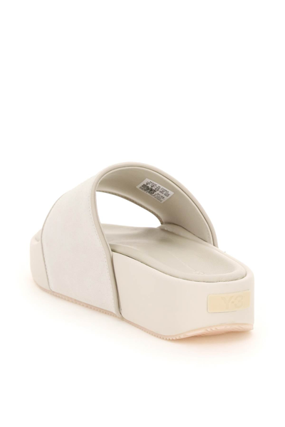 Y-3 Men's Slip On Platform Slide Sandals In Grey