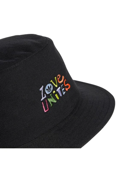 Shop Adidas Originals Love U Bucket Hat In Black