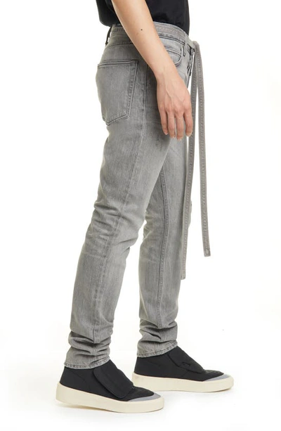 Shop Fear Of God Tie Waist Slim Fit Jeans In God Grey