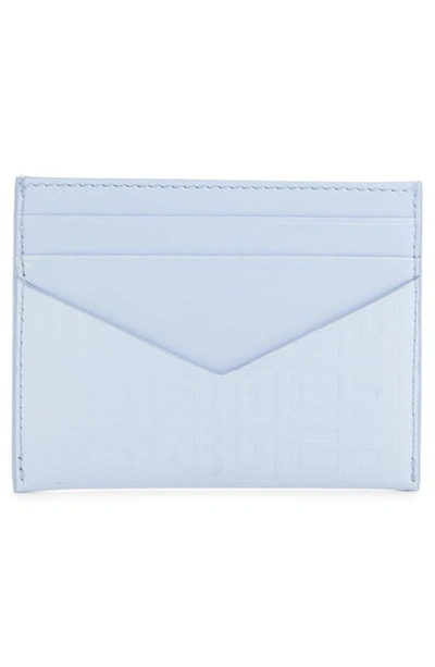 Shop Givenchy G-essentials Logo Leather Card Case In 453-baby Blue