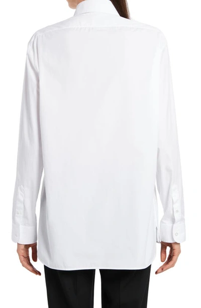 Shop The Row Big Sisea Cotton Poplin Button-up Shirt In Optic White
