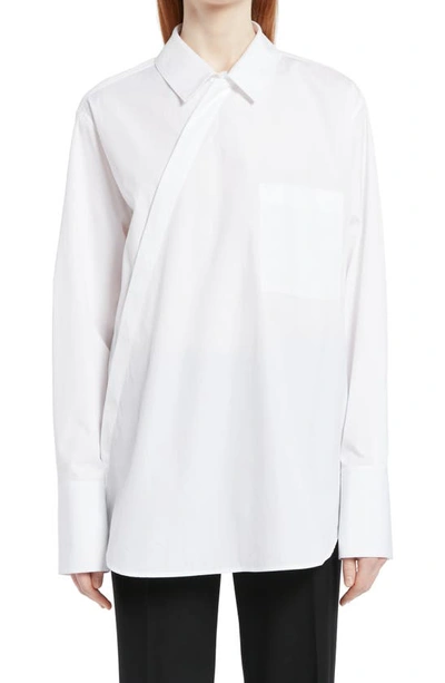 Nuno Asymmetric Placket Button up Shirt In Optic White