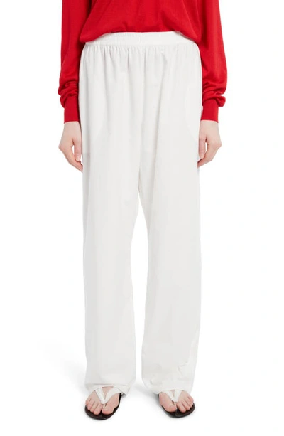 Shop The Row Andreas Cotton & Silk Satin Wide Leg Pants In Natural White