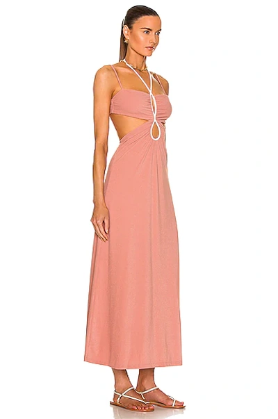 Shop Johanna Ortiz Bambuco Viejo Midi Dress In Pale Rose