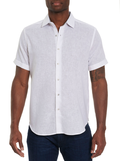 Shop Robert Graham Cedar Walk Short Sleeve Button Down Shirt In White