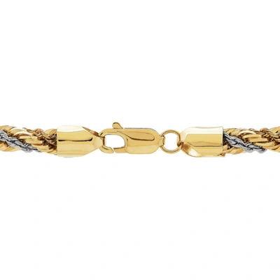 Pre-owned Finecraft Twisted Rope Chain Necklace In 14k Three-tone Gold, 18"