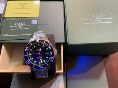 Pre-owned Ball Ø 42mm Engineer Hydrocarbon Deepquest Ceramic Dm3002a-s3cj-bk Cosc, Black